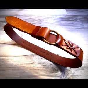 Vintage Polo Ralph Lauren Handmade Italian Saddle Leather Belt Size 28 - 33/4in
